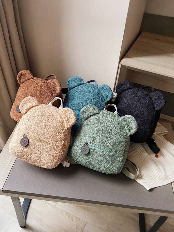 1 pezzo Zaino in peluche a forma di orso carino, leggero, con grande capacità, perfetto per adolescenti/studenti/laureati, ideale per uso quotidiano, uscite, scuola, ritorno a scuola e shopping!