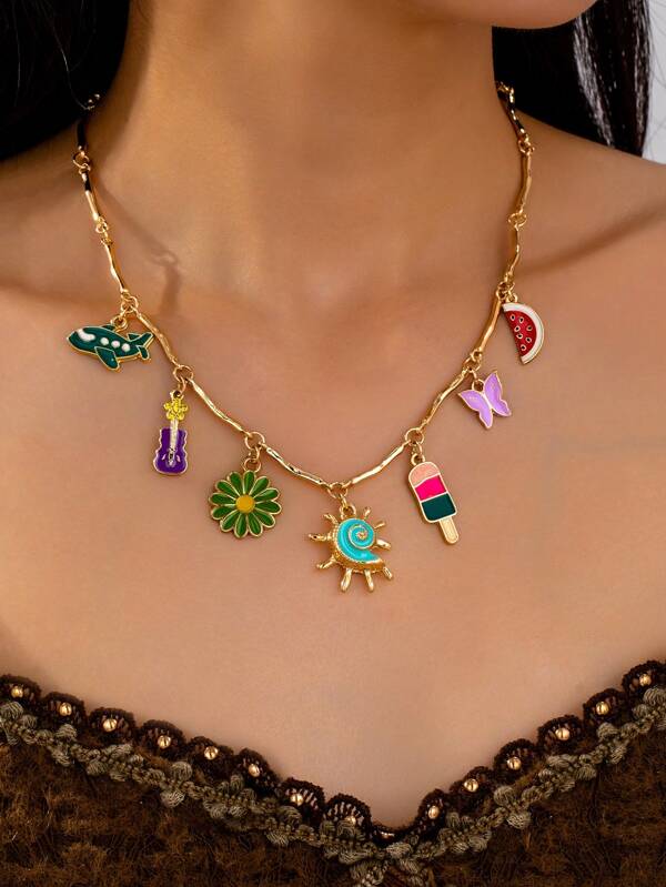1pc New Stylish Versatile Cute Design Necklace For Women, Summer