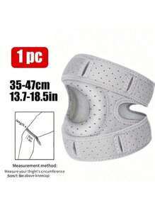 1 Pc-Adjustable Elastic Patella Knee Brace For Knee Discomfort, Knee Compression Sleeve Knee Brace, Workout Knee Pads For Women And Men-Suitable For Basketball, Tennis, Fitness, Running-10cm/4in Above Knee Circumference:30-56cm/12-22in, Black/ Grey