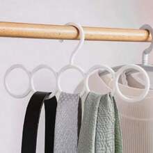4 Packs Scarf Hanger Holder Scarf Storage Organizer For Ties Belts Socks, Ring Hole Slots For Space Saving, Multiple Purpose Tie Belt Rack Organizer