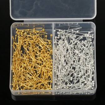 1box Gold Color Silver Color Ball Head Pins 20mm Pins Wholesale Box Kits Handmade Jewelry Making Diy Fixed Connectors Accessory