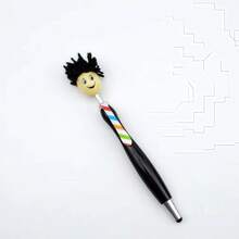 2-In-1 Plush Smiling Face Rainbow Tie Ballpoint Pen, Multi-Color Touch Screen Pen, Suitable For Creative Gifts In Offices And Schools, School Supplies,Back To School