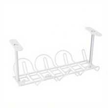 Estantería de almacenamiento debajo de la mesa, organizador de cables, estante para cables, soporte para enchufes en la parte inferior de la mesa, estante colgante para el hogar y la oficina, organizador de cables para escritorio