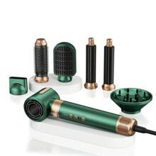 UKLISS 7 In 1 High-Speed Brushless Hot Air Styler – Multifunctional Hair Dryer Brush With Auto Curling, Straightening & Volumizing – Blow Dryer Brush With 4 Color Options (Blue/Black/White/Green)
