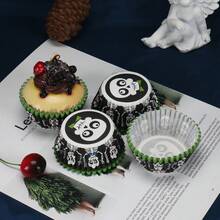 100pcs Halloween Series Cake Cupcake Dessert Cupcake Decoration Day Of The Dead Party Dessert Decoration And Gifts - Multicolor - View 6