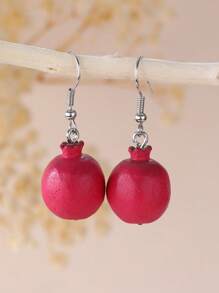1 Pair Cute Faux Fruit Shaped Earrings, Summer Fun Lemon, Blueberry, Avocado, Watermelon, Strawberry, Orange, Resin Material Earrings
