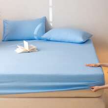 1 pieza Sábana ajustable de algodón con nubes, sin funda de almohada, protector de colchón color macaron, suave como las nubes, cobertura total de 360 grados de estilo minimalista, a prueba de polvo y antideslizante, sin blanqueador óptico, amigable con la piel, transpirable, textura suave y delicada, lavable y resistente al color, juego de ropa de cama antibacteriano y reforzado, adecuado para viajes, dormitorio, habitación de invitados, hotel, dormitorio, toda la familia, todas las estaciones, 16 tamaños