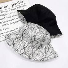 Reversible Bucket Hat For Women, Cute Beach Fisherman Style - Snakeskin - View 9