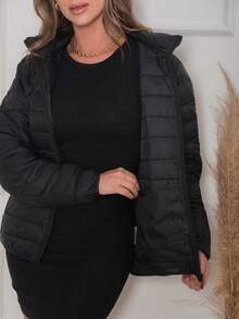 Bobojaco Nylon Puffer Jacket Women's Winter Basic Black Waterproof Coat - National Shipping - KIT 2 BLACK - View 5
