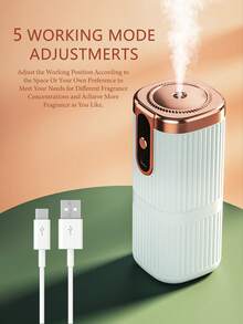 Máquina de aromaterapia con temporizador para uso doméstico, mini difusor de aceites esenciales de aromaterapia de ABS silencioso para el dormitorio, recargable, montado en la pared, automático para desodorizar el baño, ambientador eléctrico para oficina y coche, 5 modos de funcionamiento, 6 aceites esenciales con luces de ambiente de colores.