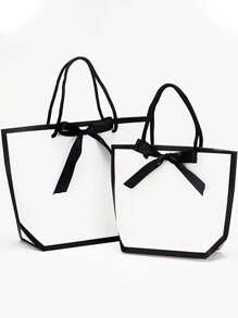 1/5/10 elegante und einfache schwarz-weiße Geschenktüten mit goldfarbener Kante, horizontale Handtaschen, schwarz-weiße Papiertüten mit goldfarbener Kante, hochwertige und einfache Geschenktüten, geeignet für Hochzeiten, Geburtstage, tägliche Ausflüge, Einkaufen, Halloween-Partys, Weihnachtspartys, Sommerhochzeiten, Familien-Geschenke, Paar-Geschenke