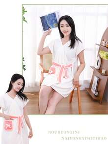 1pc Coral Fleece Women's Bath Robe, Soft Absorbent Durable, Cute Versatile, Minimalist Practical, Bathroom Supplies, Bathroom Accessories - Multicolor - View 3