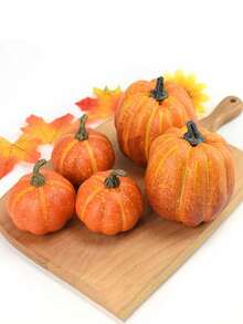 7pcs/Set Buatan Dekorasi Musim Gugur Berbagai Ukuran Palsu Realistis untuk Dekorasi Rumah Gaya Rumah Pertanian, Meja Tengah, Ruang Tamu, Dekorasi Rumah, Taman Luar Ruangan, Halaman, Halloween, Panen, Pesta Thanksgiving - MultiWarna - View 9