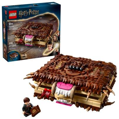  Đồ chơi trẻ em LEGO  Chomping Monster Book Of Monsters - Bộ đồ chơi giả vờ cho bé trai và bé gái, từ 9 tuổi trở lên - Nhân vật Neville Longbottom sưu tầm - Ý tưởng quà tặng cho sinh nhật và người yêu sách - 76449