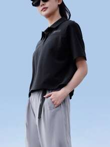 CAMEL CROWN Camisa tipo polo para mujer de secado rápido para exteriores, transpirable y con absorción de humedad