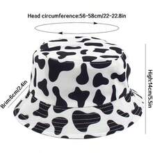 Reversible Bucket Hat For Women, Cute Beach Fisherman Style - Cow - View 5