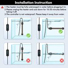 Calentador sumergible para acuario FUCHENGJSOrlushy de 300W, con termostato digital externo ajustable, protección contra sobrecalentamiento y termómetro, para acuarios de agua dulce y salada de 40 a 60 galones