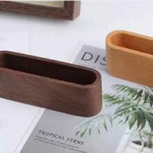Porte-cartes de visite de bureau en bois, boîte de rangement pour cartes de visite de bureau