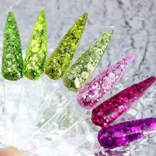 Metallic Mix Chunky Glitter 2.85oz/ 80g Polychrome Craft Glitter Powder Mixed Chunky Fine Flakes Iridescent Nail Sequins For Nail Art, Epoxy Painting, Festival Decor