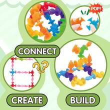 40/46 件堆叠玩具，适合 3-6 岁幼儿，儿童建筑玩具、窗户玩具、旅行玩具、益智玩具、婴儿洗澡吸盘玩具，适合男孩女孩的圣诞节生日礼物 - 彩色 - 查看 5