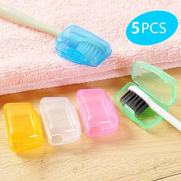 5-pack lichtgewicht draagbare tandenborstelhouder, praktische reistandenborstelopbergdoos en organizer, stijlvolle en eenvoudige tandenborstelhouder en reisaccessoires voor dames