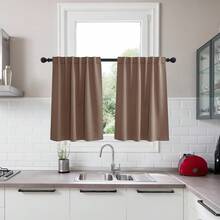 Local Delivery Black Blackout Curtains 63 Inch Length, Room Darkening Thermal Insulated Noise-Reducing Black Out Curtains For Bedroom Living Room Windows, Back Tab Rod Pocket, W52 X L63 Inches, 2 Panels - Mocha - 查看 7