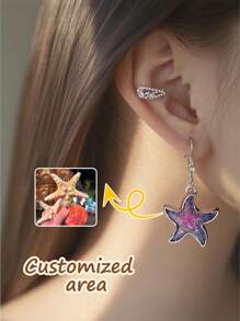 1 par de brincos pendentes de resina com design personalizado de estrela do mar para mulheres, perfeitos para cerimônias de formatura, ocasiões especiais, presente para casais