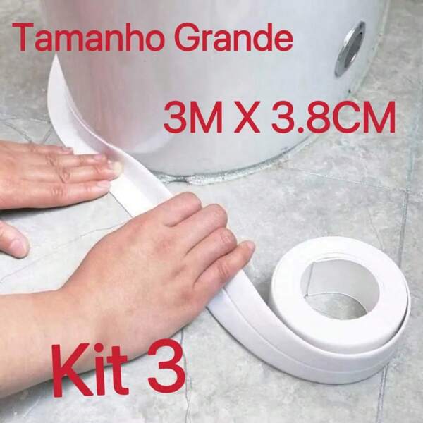 Kit 3 Fita Selante De Pvc À Prova D 'Água Para Cozinha / Banheiro / Banheira