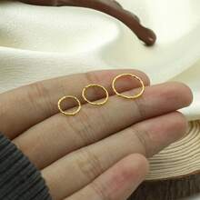 1 件简约 925 纯银防过敏鼻环，圆形内径 6 毫米、8 毫米、10 毫米鼻环耳环，女士珠宝