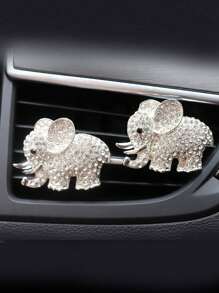 1-2pcs Car Air Vent Clip Bling Decoration With Artificial Diamond, Includes Free Fragrance Pad (Random)