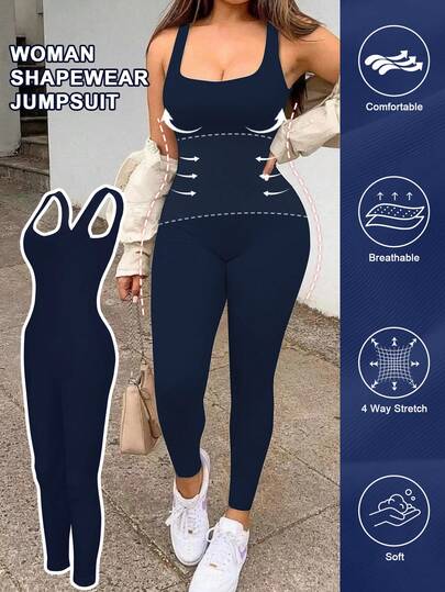 Plus Size Curve Dam Träningskläder Yogakläder Sömlösa Gym Sport Högt Stöd Fukttransporterande Träning Andningsbar Utomhus Plus Size Curve Magkontroll Hög Elasticitet Remmar Gym Dam Outfit Dam Sömlös Yoga Bodysuit