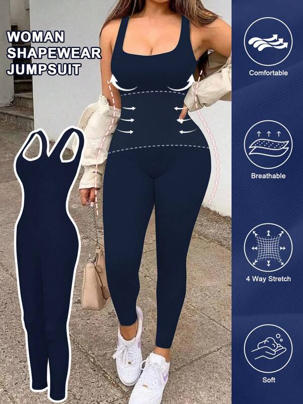 Plus Size Curve Woman Activewear Yoga Clothes Seamless Gym Sports High Support Moisture Wicking Workouts Breathable Outdoor Plus Size Curve Tummy Control High Elasticity Straps Gym Women Outfit Women's Seamless Yoga Bodysuit
