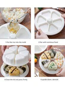 1 pieza Molde para sushi Onigiri Molde para bolas de arroz Molde de bolas de arroz triangulares Fabricante de bolas de arroz bentō Molde de sushi japonés 6 piezas Molde de sushi triangular Herramienta de procesamiento de alimentos lista para usar y fabricar manualmente para restaurante y niños