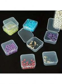 30/20/14 Small Boxes+1 Large Transparent Plastic Storage Box Set, Suitable For Storing Jewelry, Crafts, And Office Supplies, With A Covered Transparent Desktop Storage Box