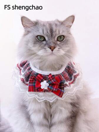 Korean Style Pet Scarf, Suitable For Cats And Small Dogs, Pet Supply Products