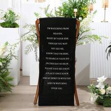 Reserved Signs For Wedding Reserved Memorial Wedding Chair Sign With Love From Heaven Cotton Linen 15 X 50 Inch Save A Seat For Someone In Heaven Seating Decoration(White,Simple) - 黑色 - 查看 1