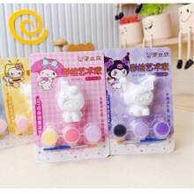 Sanrio Sanrio Character 3D Model Coloring Toy Hand-Painted Set - DIY Plaster Watercolor Set For Arts And Crafts, Perfect For Valentine's Day Gifts, Chinese New Year, Birthdays And Other Small Gifts, Style Random Shipping, Is An Ideal Gift For Friends