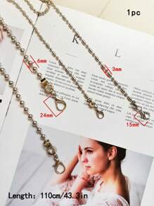 Minimalistischer neuer Metallkugelketten DIY Taschengurt, Umhängetasche Kette, rostfreier goldener Metallgriff, modisches und langanhaltend Geschenk für Anfänger, Bürodamen, Teenager, Studentinnen