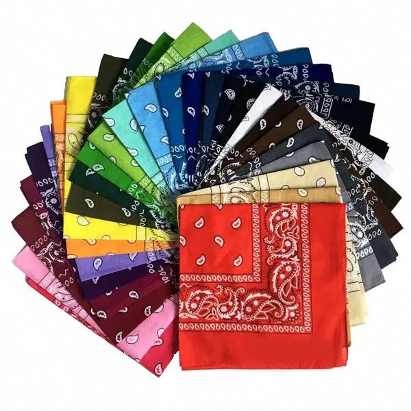 3/2pcs Colorful Paisley Headscarf - Soft, Breathable, Absorbent Square Scarf For Cycling, Motor, And Outdoor Activities - Unisex Plus Size Style - Machine Washable, Vibrant Geometric Patterns, Versatile For Sports, Fashion, And Sun, Sun Protection Scarf| Paisley Pattern | Soft Fabric