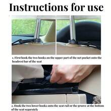 AD 1pc Black Automotive Storage Net Bag, Motorcycle Luggage Net Hanging Hook Pouch, Motorcycle Fuel Tank Luggage Net, Automotive Storage Net Bag - Black - View 9