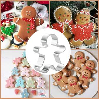 1pc/2pcs/3pcs,Christmas Gingerbread Man Cookie Mold, Suitable For Kitchen Baking, Christmas-Themed Cookie Supplies. Christmas Christmas Decorations Christmas Pajamas Christmas Gifts Christmas Decor