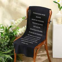 Reserved Signs For Wedding Reserved Memorial Wedding Chair Sign With Love From Heaven Cotton Linen 15 X 50 Inch Save A Seat For Someone In Heaven Seating Decoration(White,Simple) - 黑色 - 查看 4