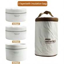 Cutie de prânz Bento din oțel inoxidabil cu 4 straturi, capacitate mare, cu capac și geantă, recipient încălzitor potrivit pentru cuptorul cu microunde, 1 set cutie de prânz termică reutilizabilă, etanșă, pentru adulți/studenți/angajați la birou/picnicuri și camping, potrivită pentru supă/mâncare/fructe
