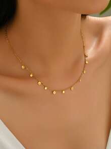 1 件简约多圆形吊坠项链，时尚独特女士珠宝（吊坠数量随机）