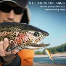 SANWEAL120PCS 200PCS Fishing Weights Sinkers Premium Split ShotFishing Weights Sinkers Round Removable Fishing Sinkers 5 6 Sizes - Black - View 6