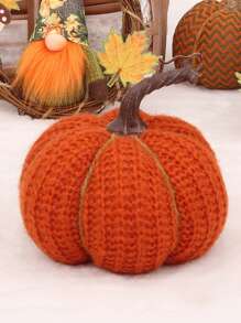 1 Peça Decoração de Abóbora em Tecido de Malha Preenchida com Espuma de PP, Ornamento de Mesa para Decoração de Colheita, Ação de Graças, Halloween, Presente de Feriado, Decoração de Casa de Outono, Decoração de Quarto