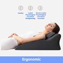 Almofada Cuneiforme Lombar para Cama, Almofada de Descanso para Sentar-se na Cama, Almofada de Espuma de Memória para Adultos para Apoio Lombar, Refluxo Ácido, Ronco, para Dormir, Elevação das Costas, Pernas e Suporte para os Joelhos