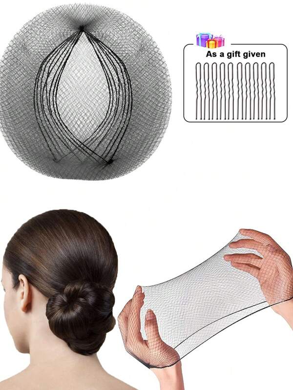 50 unidades de mallas elásticas de nailon negro de alta calidad y gorros para trenzar para mujeres, incluye 50 unidades de ganchos en forma de U para pelucas. Mallas de malla elástica ligera y transpirable para pelucas, bailarinas de ballet, recogidos, cocina, dormir, uso en salón, fabricación de pelucas y protección diaria del cabello. Ideal para mantener el cabello ordenado y crear bases suaves. Accesorios de cabello esenciales para mujeres, cosplay, actuaciones y viajes.