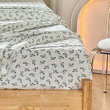 Black Sheets, Deep Pocket, 1800 Thread Count, Soft Breathable, Cute Printed Boho Farmhouse Bed Sheets, Up To 18 Inch - Green and White - View 8