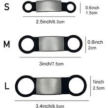 21 Pcs Blank Slide On Silent Pet ID Tags Blank S M L Quiet ChewProof Pet Collar Tag Stainless Steel Silicone Dog Cat Pets Name Tag L Black - màu đen - Xem 4